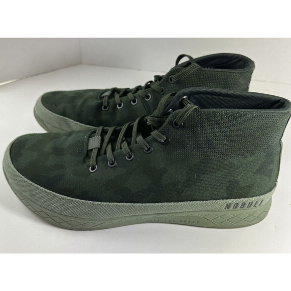 NoBull Forest Camo Canvas Mid Trainer Sneakers Green Shoes Men's 13 Rare HTF - Picture 2 of 15